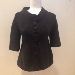 VINCE Wool Chunky Knit Mid Sleeve Button Cardi S